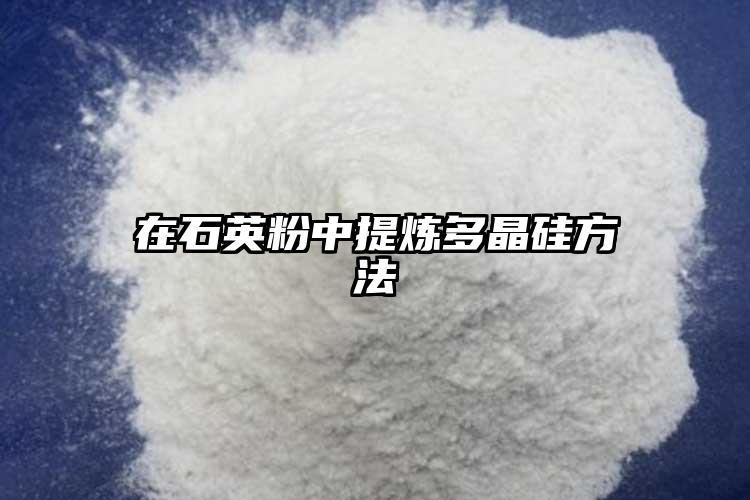 在91麻豆影视大全粉中提炼多晶硅方法